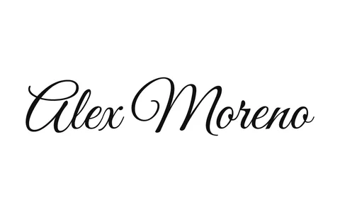 The name Alex Moreno as a flowing script signature